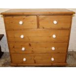 Victorian pine chest of drawers, 91cm wide, 26.5cm high, 44.5cm deep