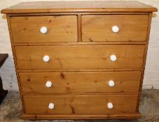 Victorian pine chest of drawers, 91cm wide, 26.5cm high, 44.5cm deep