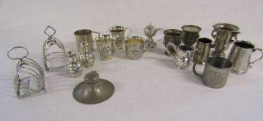 Selection of silver-plate, EPNS and pewter, to include Sleeping beauty and Dick Whittington