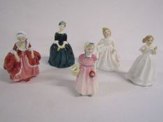 Collection of 5 Royal Doulton figurines, to include 'Goody Two Shoes' 'Tinkle Bell' 'Cherie' '