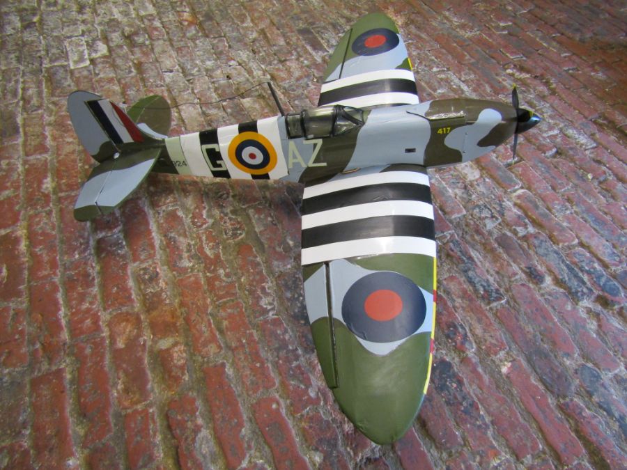 Large battery remote control 'Spitfire' aeroplane - measures approx. 45" long with a wingspan of - Image 7 of 9