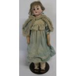 Bisque shoulder head doll marked 1894 A M 6 DEP (damaged) on kid and composition body with fixed
