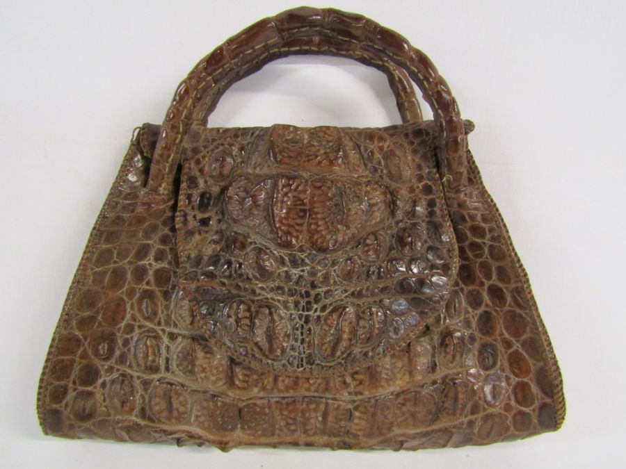 2 Crocodile skin bags - Large approx. 50cm x 17cm x 37cm - Image 8 of 11