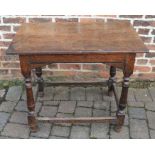 Early 18th century oak serving table L 92cm D 57cm H 76cm