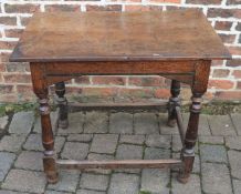 Early 18th century oak serving table L 92cm D 57cm H 76cm
