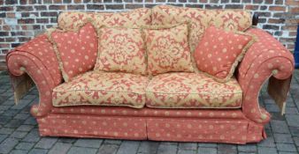 Millbrook knoll sofa with scroll arms & front sprung L225cm  D97cm