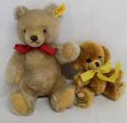 Steiff teddy bear 25cm yellow tag numbered 0201/26 & small Merrythought Cheeky bear