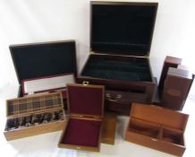 Large quantity of wooden boxes inc wine, whisky, cigars, cutlery and storage - all appear unused (
