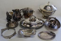 Selection of silver plate including entree dish & large lidded tureen