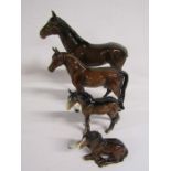 Collection of horse figurines, 3 Beswick including 2124 'The Winner' (tail broken) and 2 foals and a