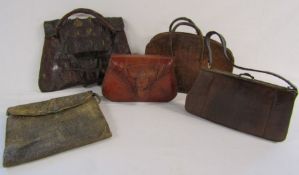 Selection of ladies bags, snakeskin, crocodile skin