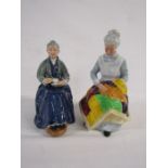 2 x Royal Doulton figurines form the 'Golden Year' series 'The Cup of Tea' and 'Eventide'