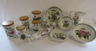 Collection Port Meirion 'Botanics' pottery, salt, pepper and oil, rolling pin etc