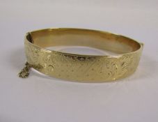 LW&G 9ct gold bronze core lagarmic bangle approx. 6.4cm x 5.5cm W 34.7g