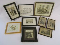 Selection of pictures and prints to include Limited Edition John Western 'Flatford Mill' - Boston