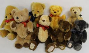 Selection of Dean's teddy bears including Hardy 2000, Hieronymous 2006, Hunter 2008 No. 0364