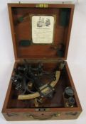 A case mid 20th Century Hezzanith Sextant Endless Tangent Screw Automatic Clamp No G81