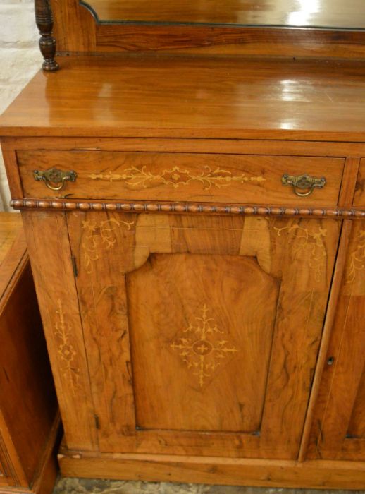 Victorian chiffonier in rose wood (some repairs) with a Victorian oak commode  Ht 152 cm L 104cm D - Image 3 of 4