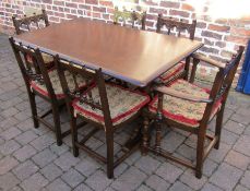 Ercol Refectory table and 6 chairs approx. 139cm x 80cm