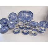 Collection of Italian Spode dinnerware to include meat plate, tureen, teapot etc and a Delph salt