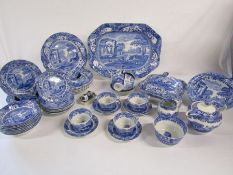 Collection of Italian Spode dinnerware to include meat plate, tureen, teapot etc and a Delph salt