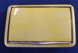 Early 20th century Continental silver, silver gilt & yellow enamel snuff box, maker RS, small