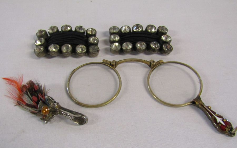 Small collection of items to include a leather clutch bag with integral Inventic watch, theatre - Image 5 of 8