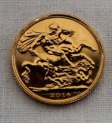 Elizabeth II 2014 gold full sovereign