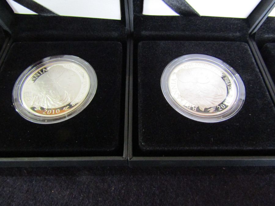 7 cased 2010 Britannia one ounce silver proof £2 coins - Image 6 of 9