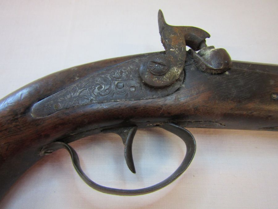 Percussion cap 18th/19th century pistol - approx. 12.5" from handle to tip - Image 2 of 8