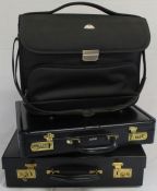 Antler leather attache / briefcase, a Samsonite bag and a larger unnamed briefcase approx.