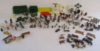 Collection of Cherilea farm animals and Britains Zoo animals, the farm animals are almost all