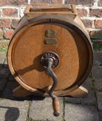Vintage wooden butter churn maker Stroud of Wolverhampton with retailers label for Cartwright &