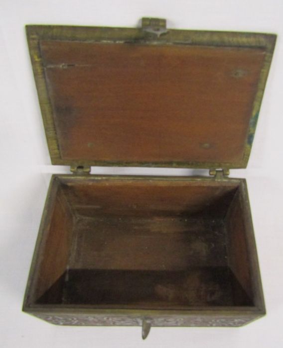 Small bronze box with silver embellishments approx. 12.5cm x 8.5cm x 6cm - Image 5 of 5