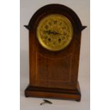 Early 20th century inlaid striking mantel clock