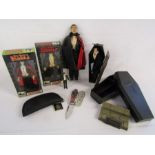 Collection of Dracula toys to include a Flatt World Dracula, 1999 Hasbro figure, Bela Lugosi 7"