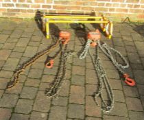 Tiger 1t TCB14 chain hoist & 2t WH-C4 Hackett chain hoist with hanging support bars