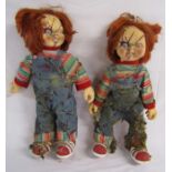 2 Chucky dolls - one hard bodied one soft