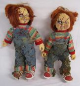 2 Chucky dolls - one hard bodied one soft
