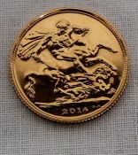 Elizabeth II 2014 gold full sovereign