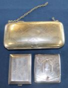 Art Deco silver match book holder Birmingham 1925, Continental white metal case with embossed