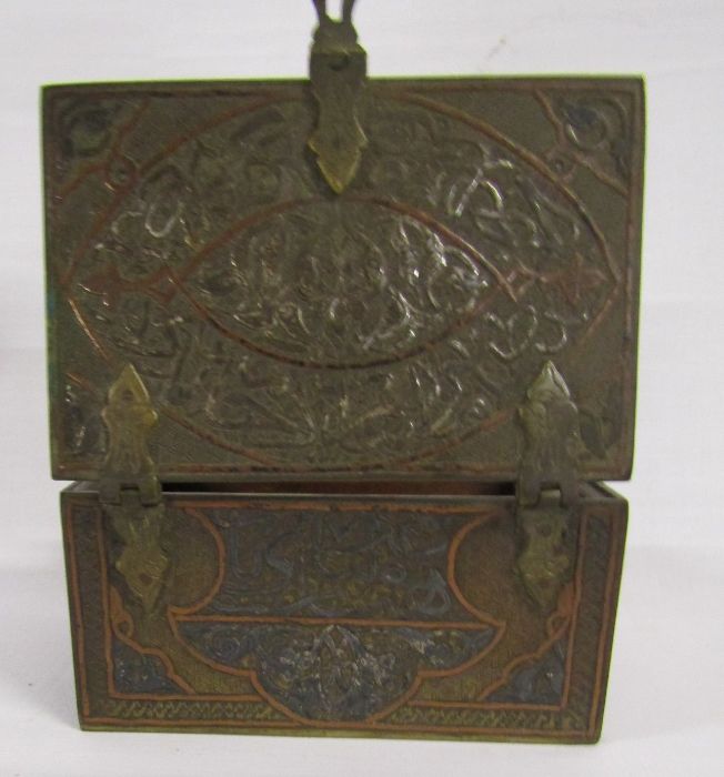 Small bronze box with silver embellishments approx. 12.5cm x 8.5cm x 6cm - Image 3 of 5