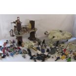 Collection of original 1980's Star Wars figures to include Ewoks, C3PO and others also the Millenium