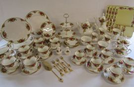 Collection of Royal Albert 'Country Roses' to include cake stand, tea set, gravy boat etc