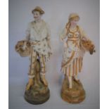 Pair of late 19th/early 20th century continental bisque porcelain figures possibly Sitzendorf -