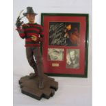 Limited edition Freddie Kruger 1/4 scale figure by Brian Dooley #0840/2000 and a signed photo from