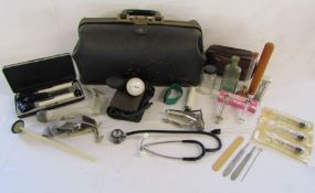 KB Doctors bag with contents to include Accoson blood pressure pump