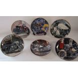 6 Franklin Mint Harley Davidson collectors plates - including the 'Iron Stinger' & 'Heritage Softail