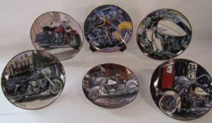 6 Franklin Mint Harley Davidson collectors plates - including the 'Iron Stinger' & 'Heritage Softail