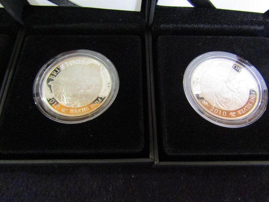 7 cased 2010 Britannia one ounce silver proof £2 coins - Image 7 of 9